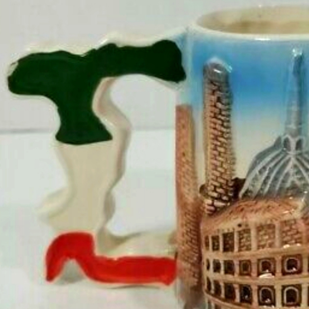 3D Italy Rome Ceramic Espresso Coffee Cups. Set of 2 . - Picture 6 of 8